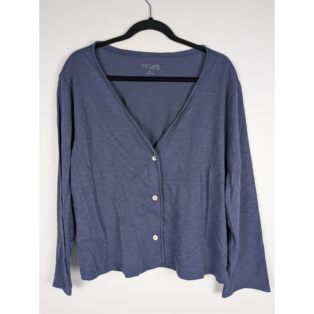 Escape by Habitat Cardigan XL Blue Easy Jacket Lagenlook Lightweight Oversize
